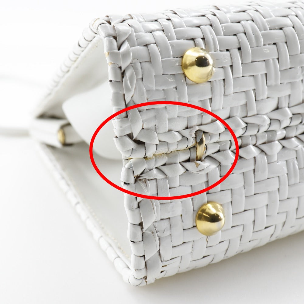 FENDI Handbag leather White Women Used Authentic