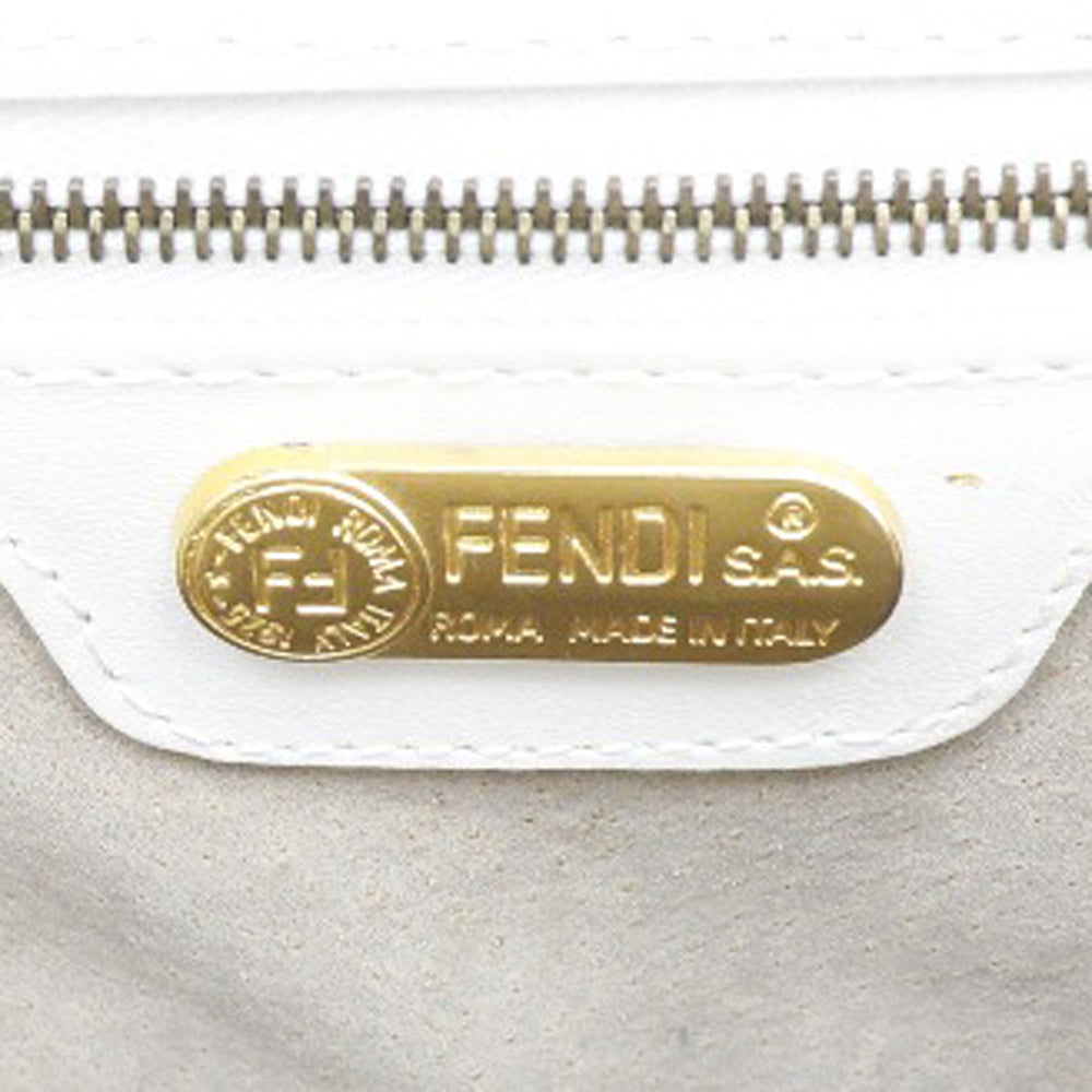 FENDI Handbag leather White Women Used Authentic