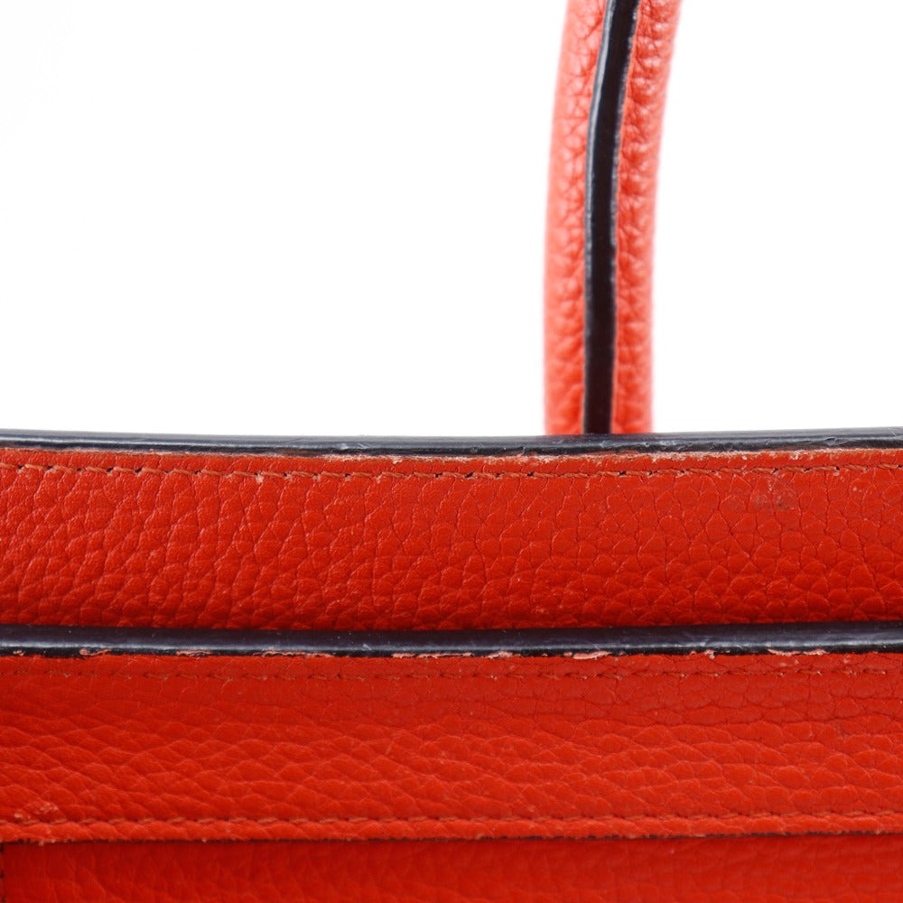 CELINE Handbag Calfskin Red Luggage micro Women Used Authentic