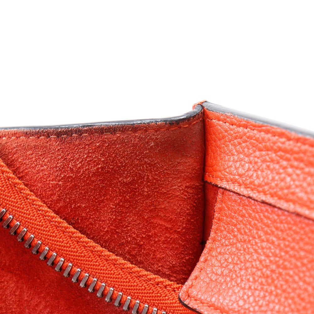 CELINE Handbag Calfskin Red Luggage micro Women Used Authentic