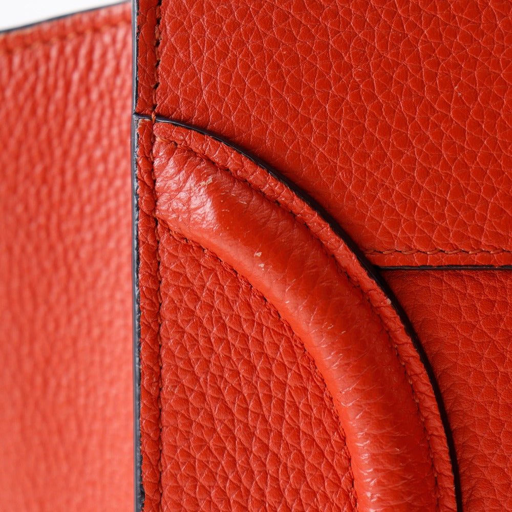 CELINE Handbag Calfskin Red Luggage micro Women Used Authentic