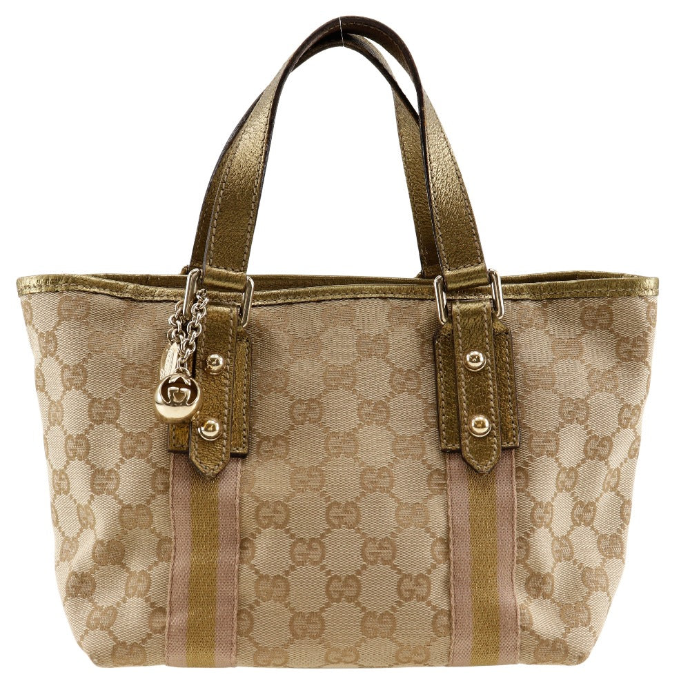 GUCCI Handbag 139261 GG canvas, leather Brown Women Used Authentic
