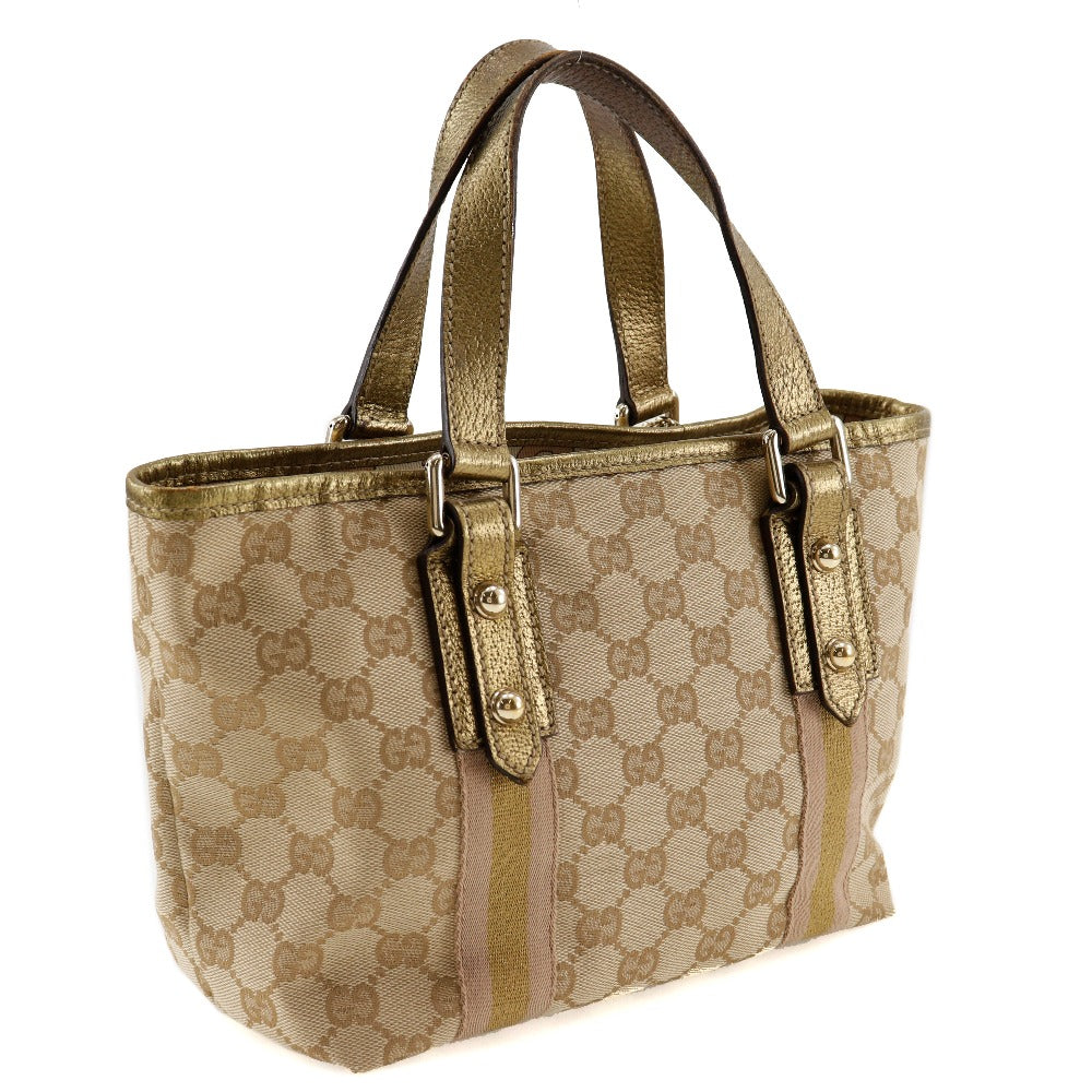 GUCCI Handbag 139261 GG canvas, leather Brown Women Used Authentic