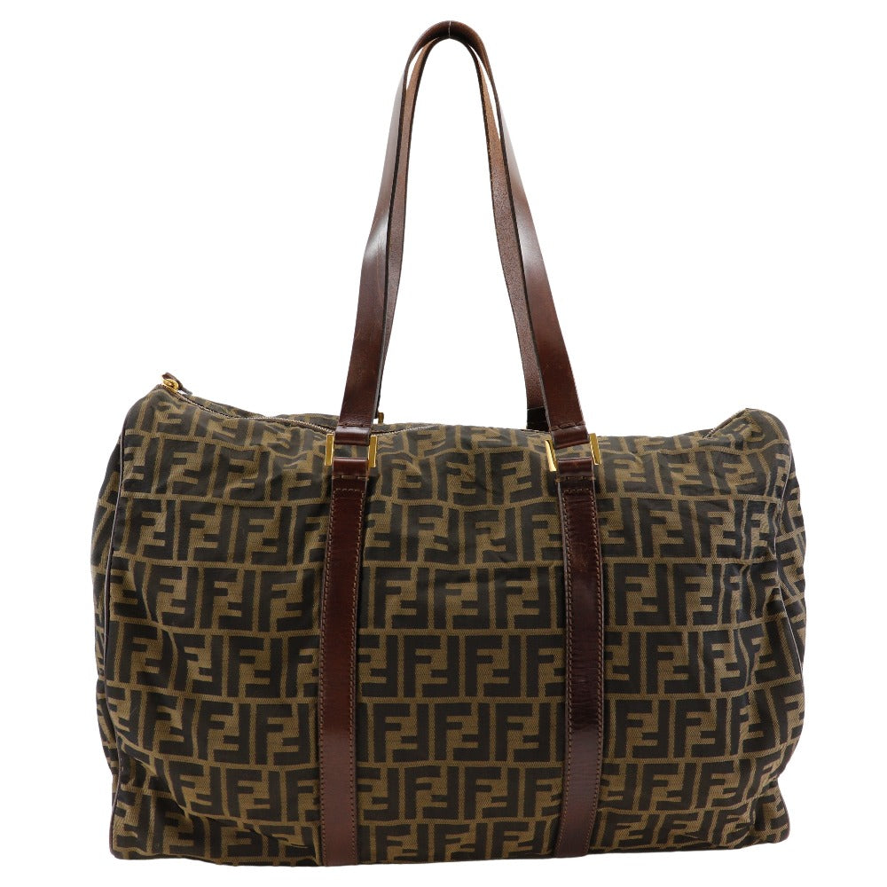 FENDI Boston Duffel bag Nylon canvas Brown Zucca unisex(Unisex) Used Authentic