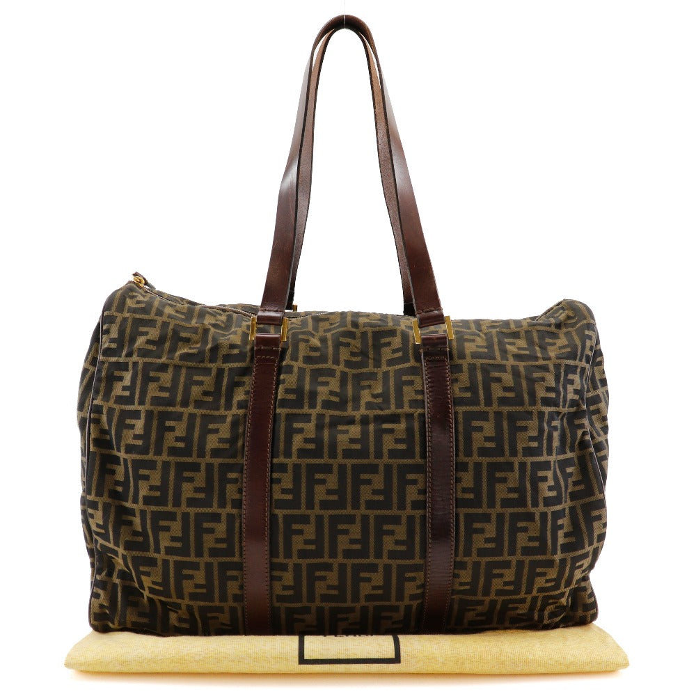 FENDI Boston Duffel bag Nylon canvas Brown Zucca unisex(Unisex) Used Authentic