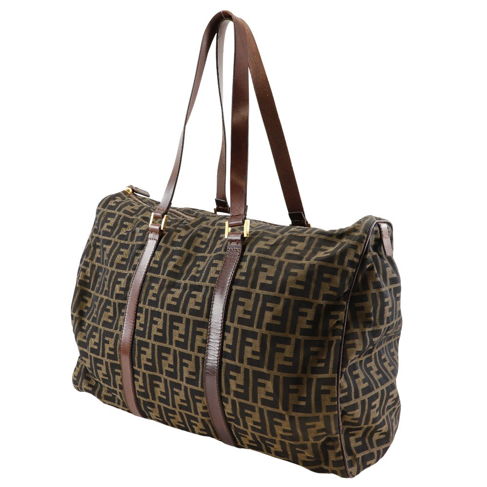 FENDI Boston Duffel bag Nylon canvas Brown Zucca unisex(Unisex) Used Authentic