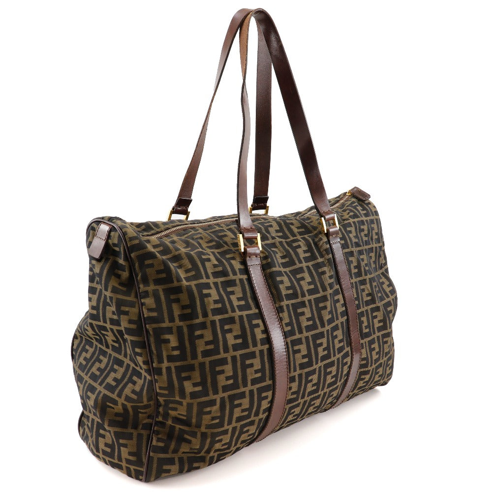 FENDI Boston Duffel bag Nylon canvas Brown Zucca unisex(Unisex) Used Authentic