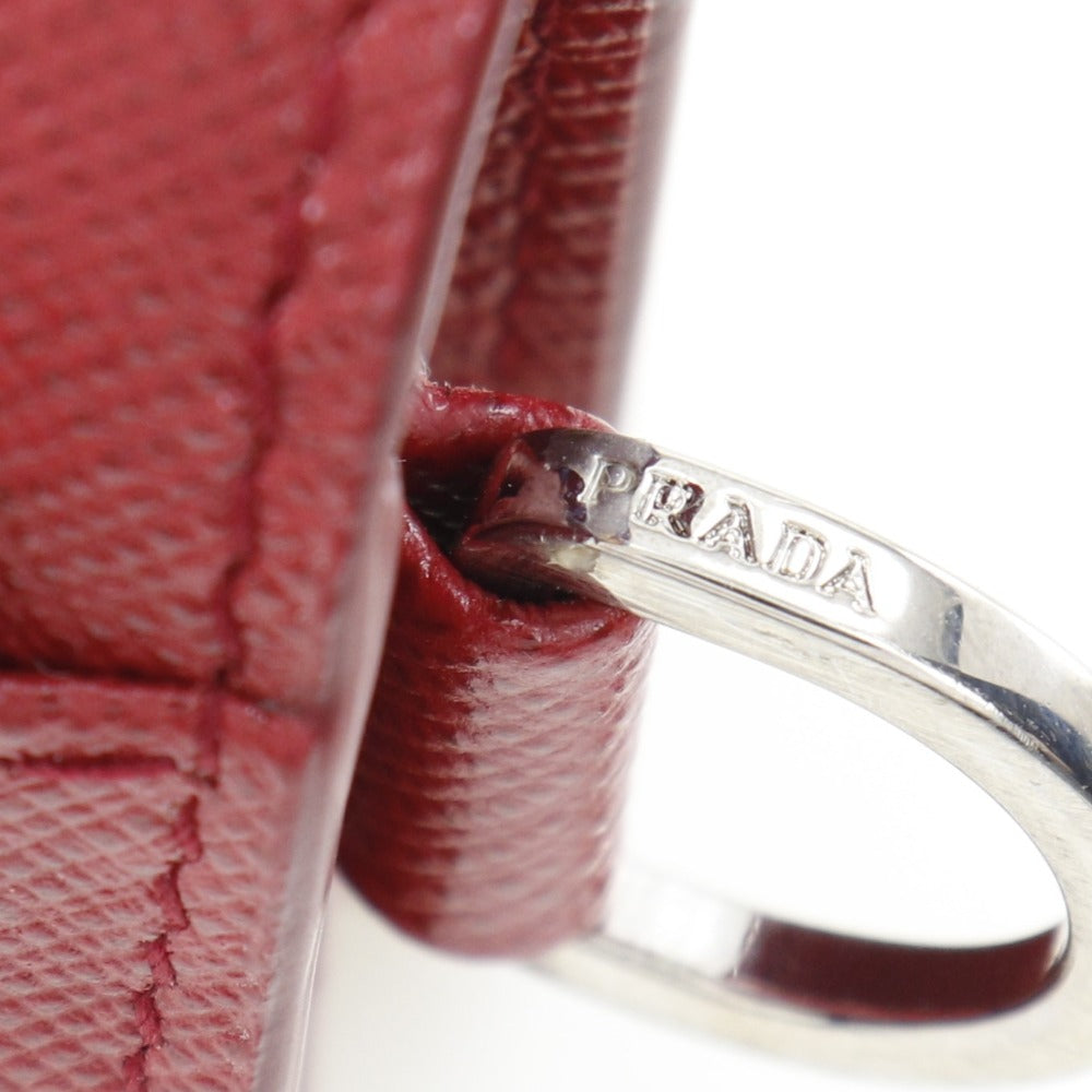 PRADA Shoulder Bag 2ZH097 Safiano Red Pochette Shoulder pouch Women Used Authentic