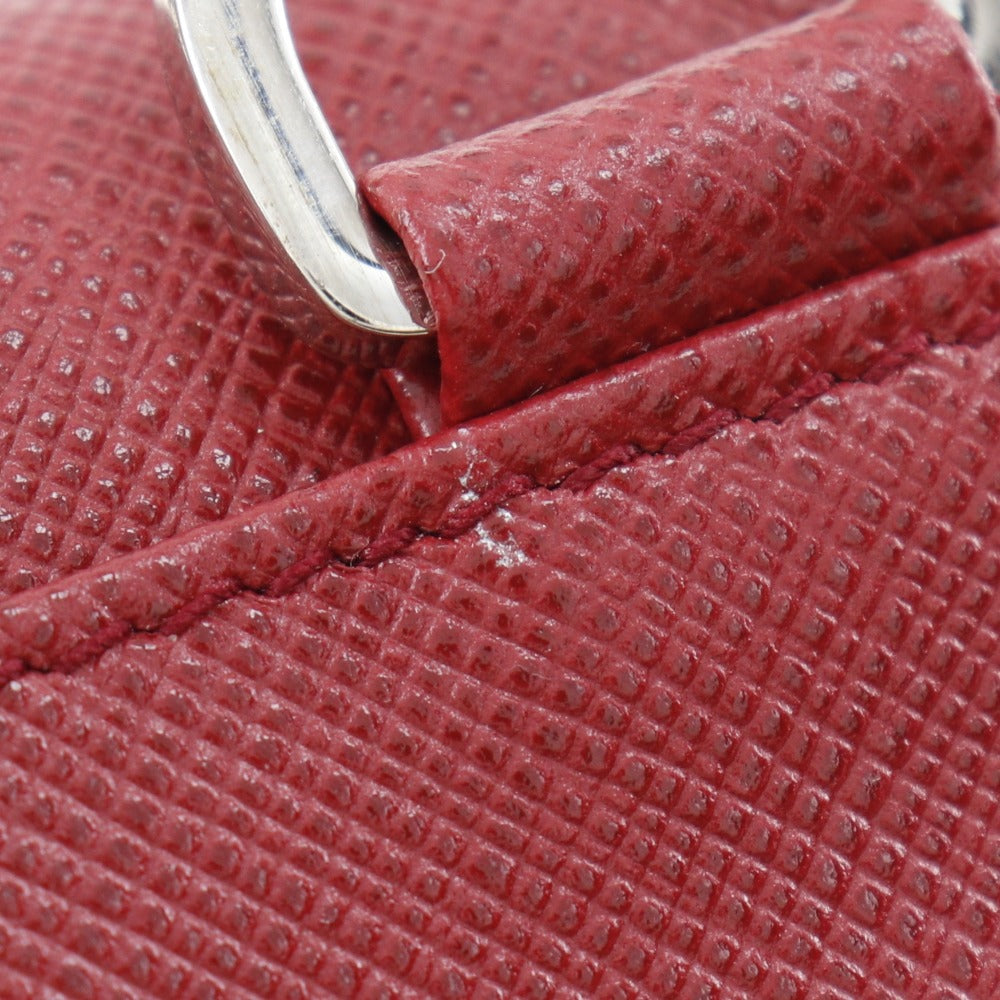 PRADA Shoulder Bag 2ZH097 Safiano Red Pochette Shoulder pouch Women Used Authentic