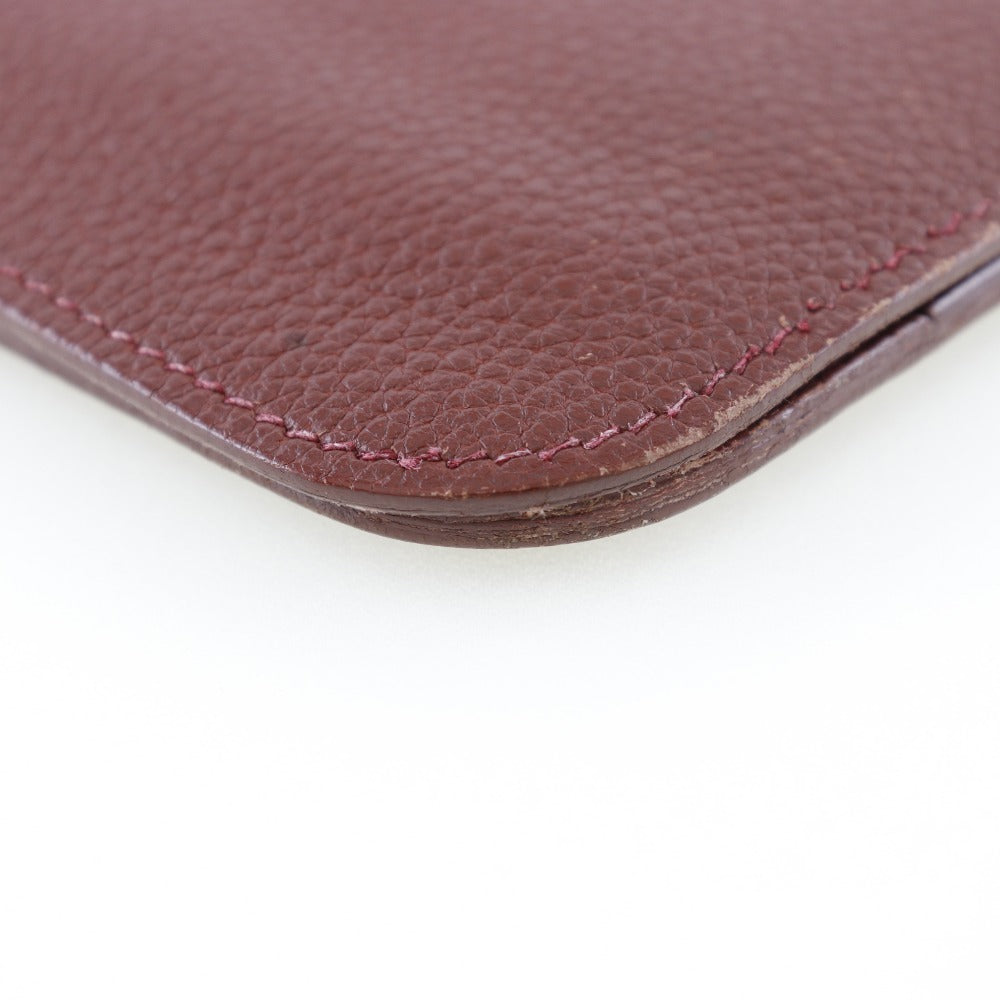 HERMES Long Wallet Purse Taurillon Clemence SilverMetal Dogon GM Women Used Authentic