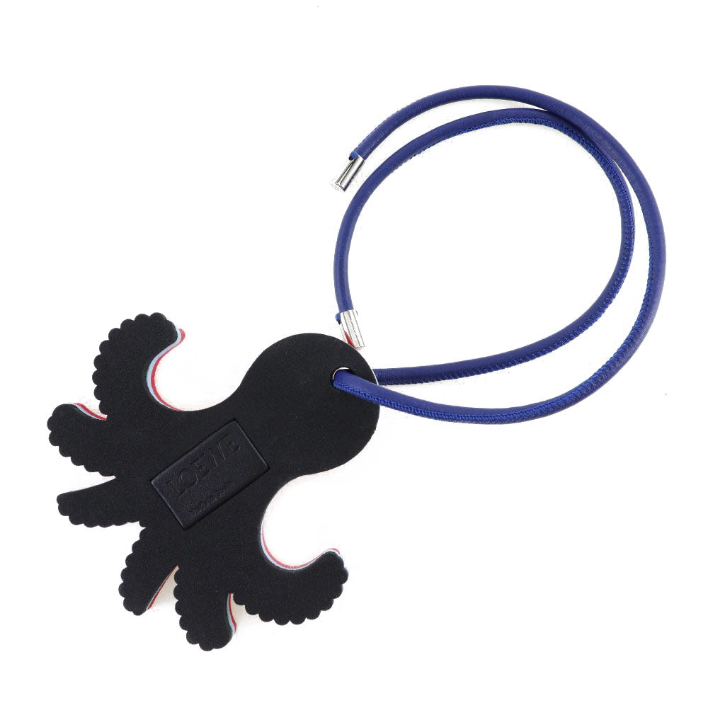 LOEWE charm Urethane, Leather Red and blue Bag charm octopus Paula Zuibiza Octopus Women Used Authentic