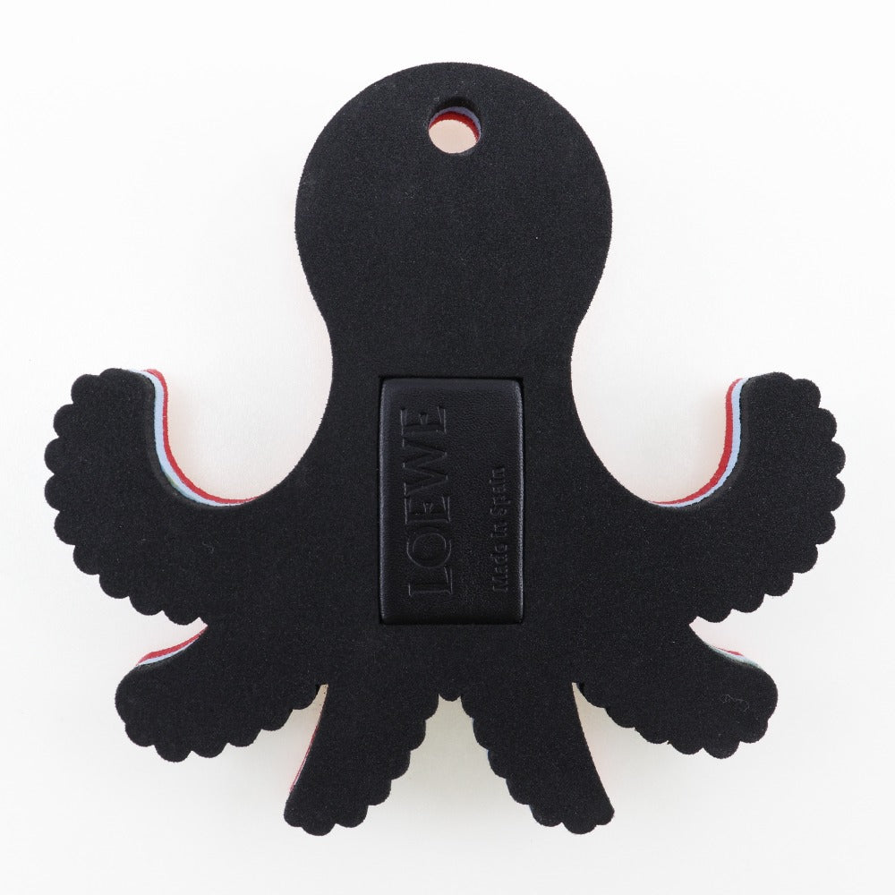 LOEWE charm Urethane, Leather Red and blue Bag charm octopus Paula Zuibiza Octopus Women Used Authentic