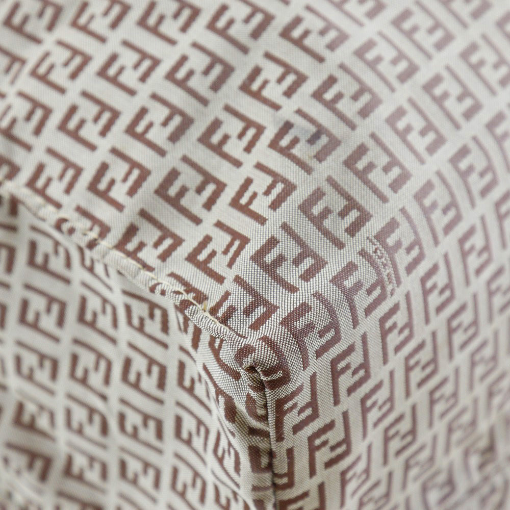 FENDI Tote Bag Nylon, Calfskin Brown micro zucchini