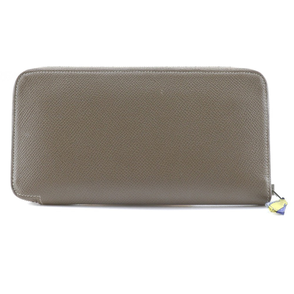 HERMES Long Wallet Purse Epsom Brown Azap Long Silk Inn Women Used Authentic