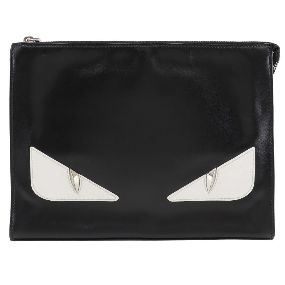 FENDI Clutch bag 7VA433 Calfskin black Bugs monster mens(Unisex) Used Authentic