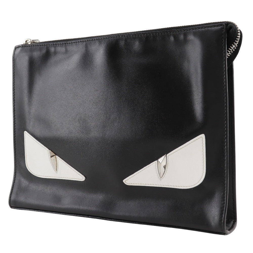 FENDI Clutch bag 7VA433 Calfskin black Bugs monster mens(Unisex) Used Authentic