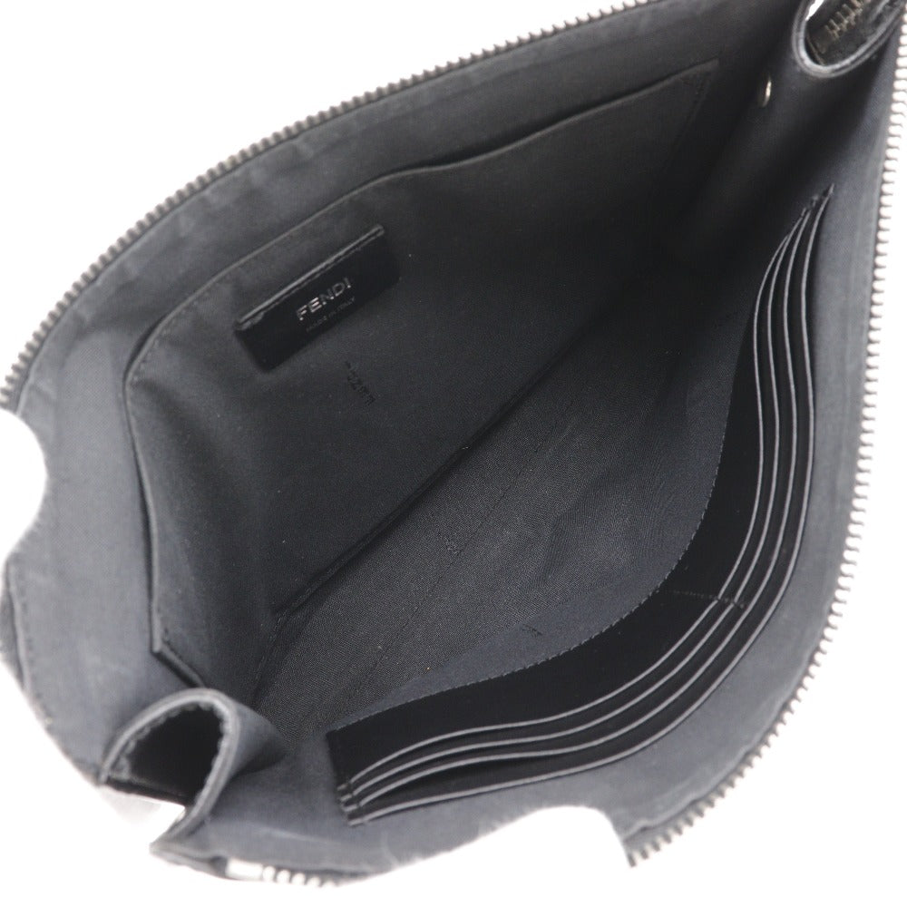 FENDI Clutch bag 7VA433 Calfskin black Bugs monster mens(Unisex) Used Authentic