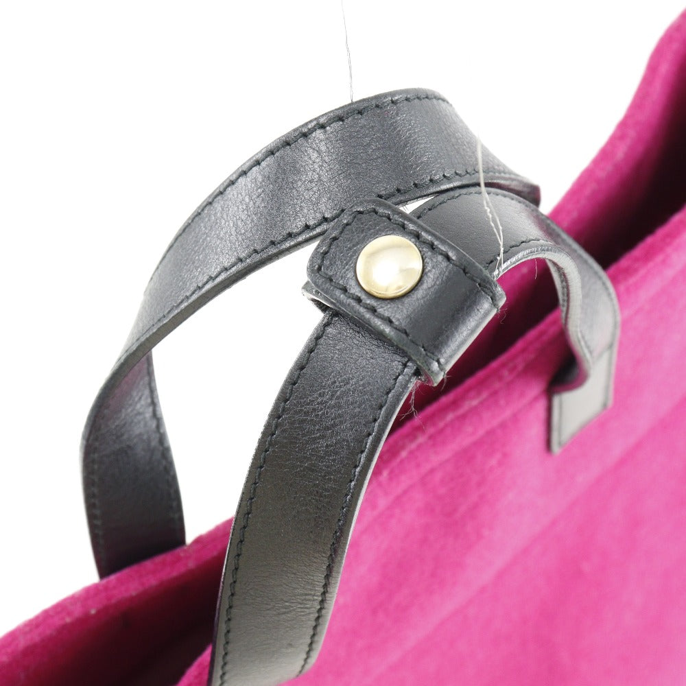 SAINT LAURENT Tote Bag Felt, Leather pink Women Used Authentic