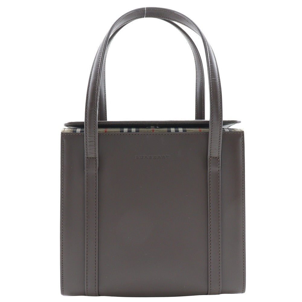 BURBERRY Handbag Calfskin Brown Nova Check box