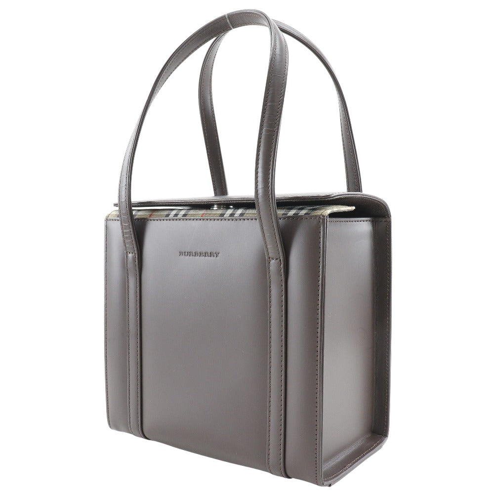 BURBERRY Handbag Calfskin Brown Nova Check box