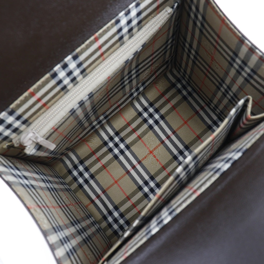BURBERRY Handbag Calfskin Brown Nova Check box