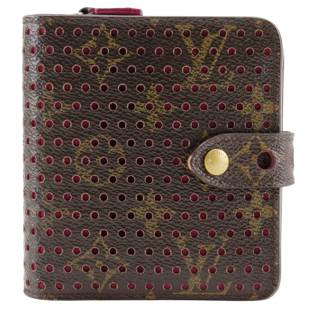 LOUIS VUITTON Bifold Wallet M95188 Monogram canvas Brown / Pink Monogram Perfo Compact zip