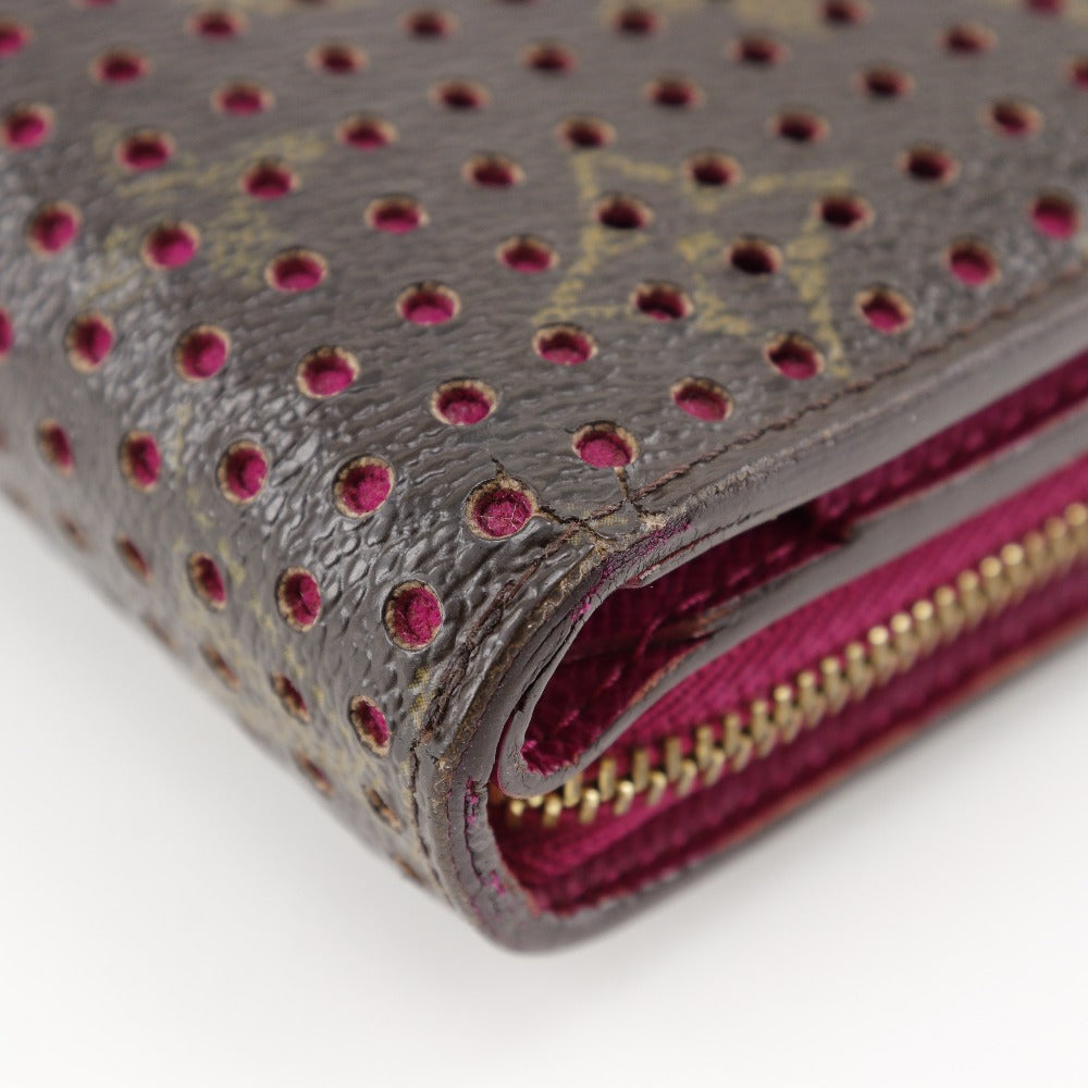 LOUIS VUITTON Bifold Wallet M95188 Monogram canvas Brown / Pink Monogram Perfo Compact zip