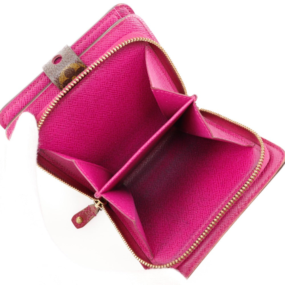 LOUIS VUITTON Bifold Wallet M95188 Monogram canvas Brown / Pink Monogram Perfo Compact zip