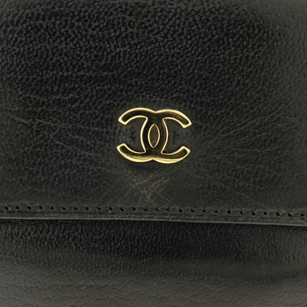 CHANEL Bifold Wallet A13456 Calfskin black W Hook Wallet COCO Mark