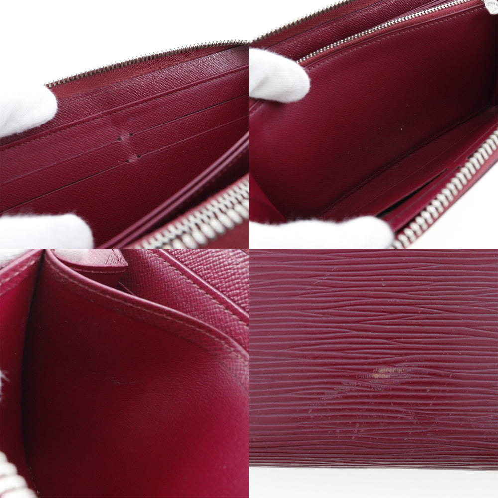 LOUIS VUITTON Long Wallet Purse Epi Leather Red Zippy wallet