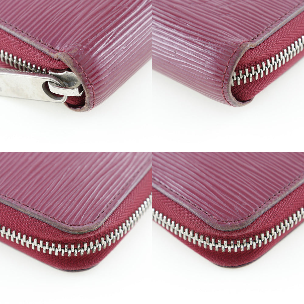 LOUIS VUITTON Long Wallet Purse Epi Leather Red Zippy wallet