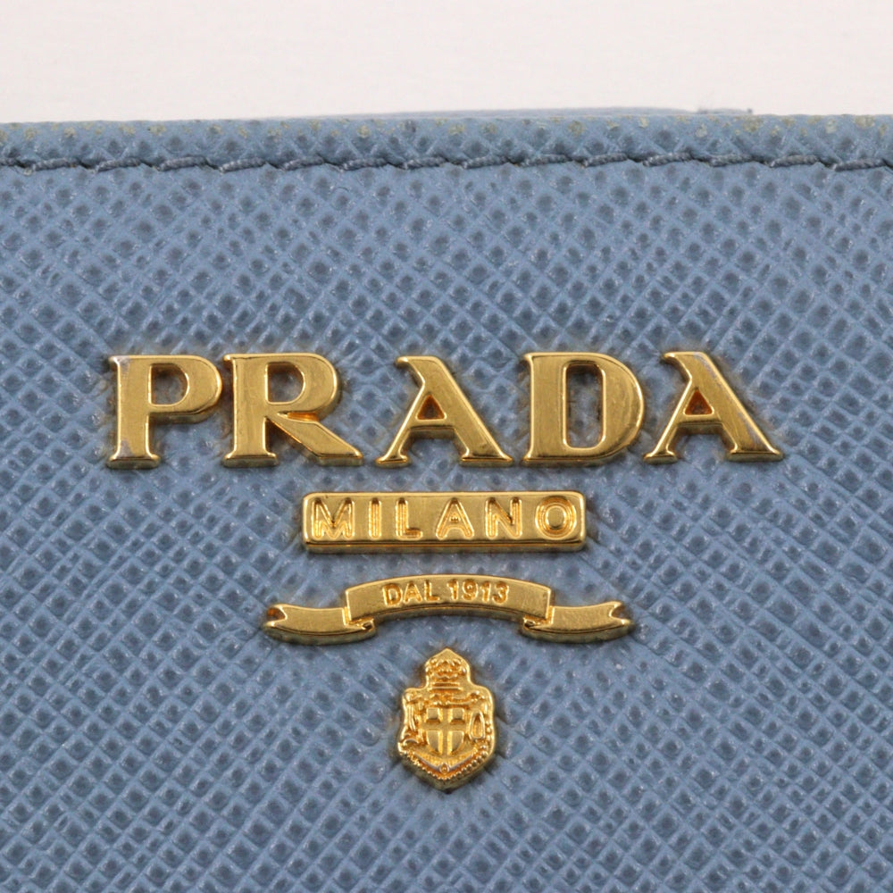 PRADA Bifold Wallet Safiano light blue