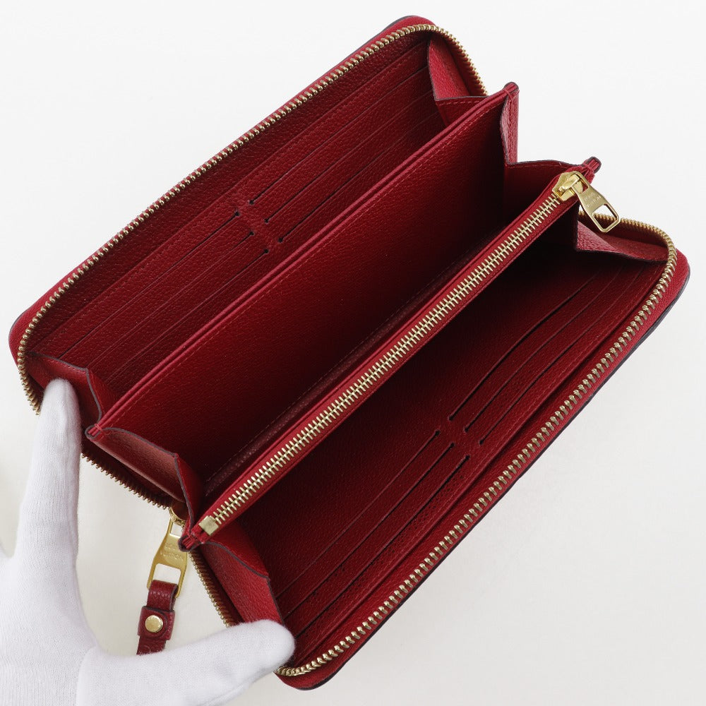 LOUIS VUITTON Long Wallet Purse M60737 Monogram Ann Platt Red Zippy wallet