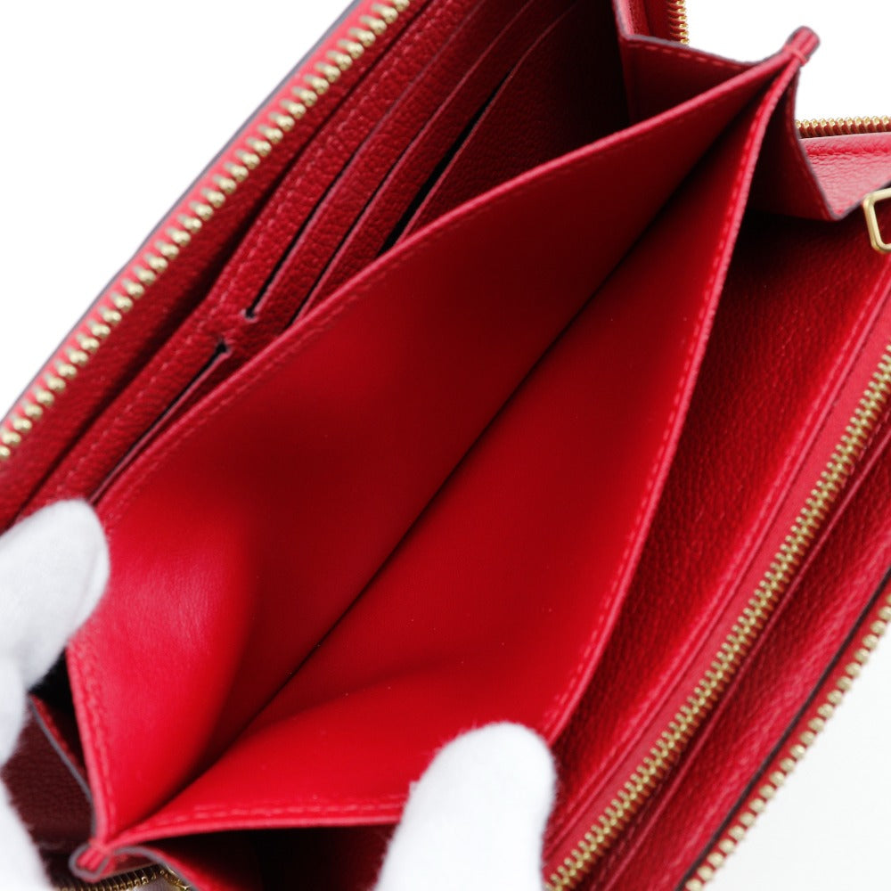 LOUIS VUITTON Long Wallet Purse M60737 Monogram Ann Platt Red Zippy wallet