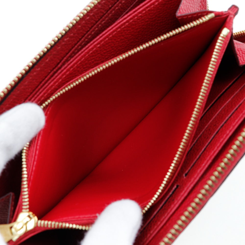 LOUIS VUITTON Long Wallet Purse M60737 Monogram Ann Platt Red Zippy wallet
