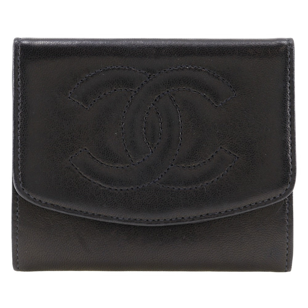 CHANEL Coin case lambskin black vintage COCO Mark