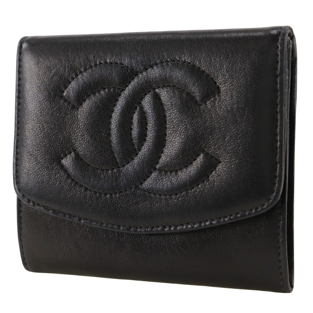 CHANEL Coin case lambskin black vintage COCO Mark