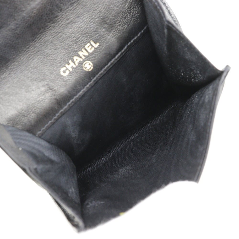 CHANEL Coin case lambskin black vintage COCO Mark