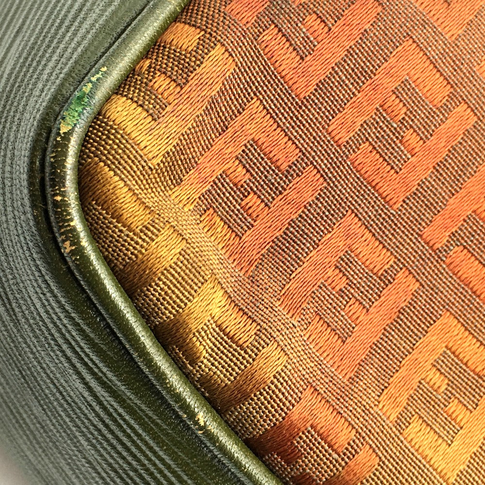 FENDI Shoulder Bag PVC / Leather Khaki x Brown type Zucchino ZuccaPattern logoPattern pochette Vintage old