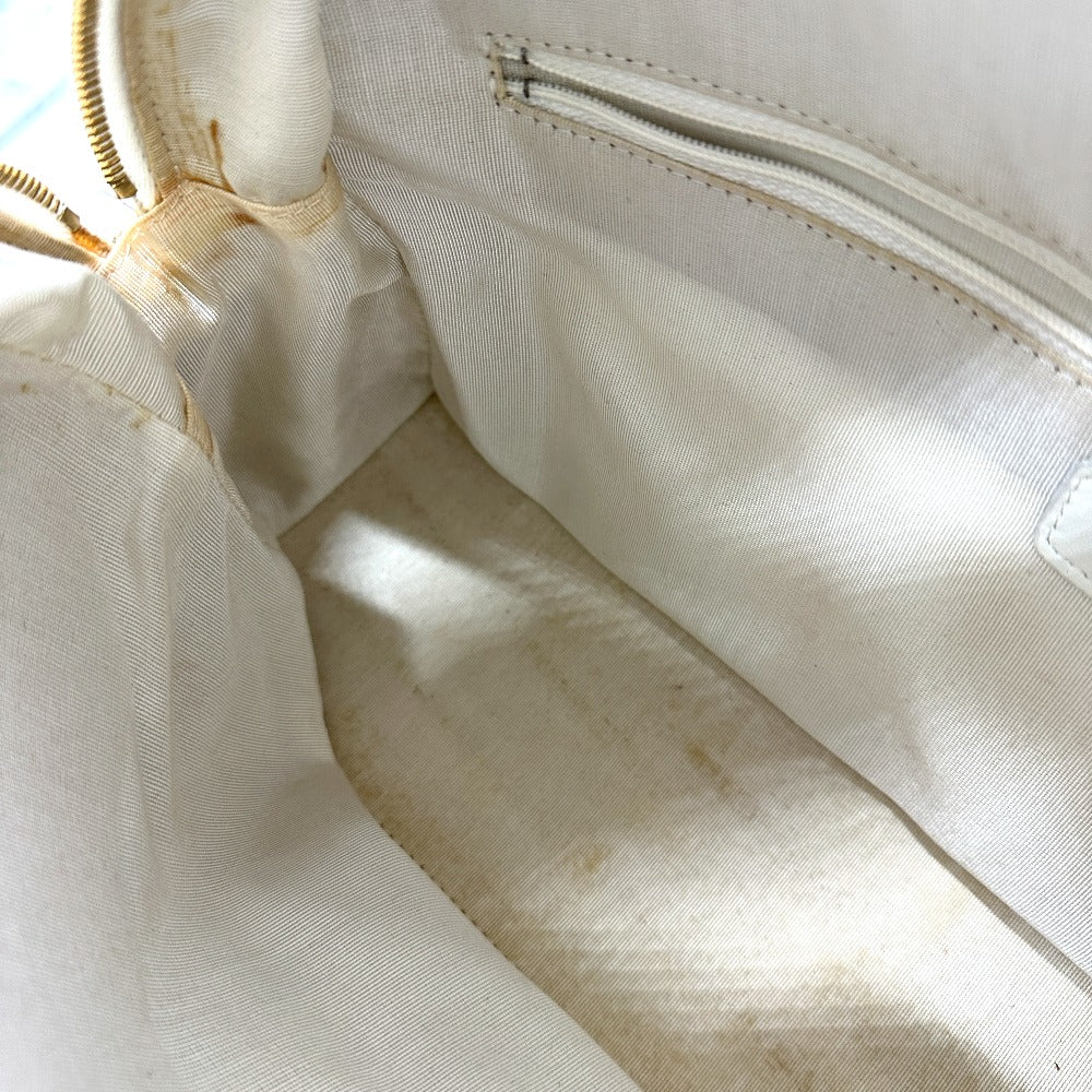 CHANEL Handbag Caviar skin white CC COCO Mark Boston Duffel bag Women Used Authentic