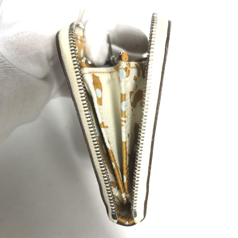 HERMES Coin case Epsom white Silk In Coin Pocket Compact Wallet Azap compact Women Used Authentic