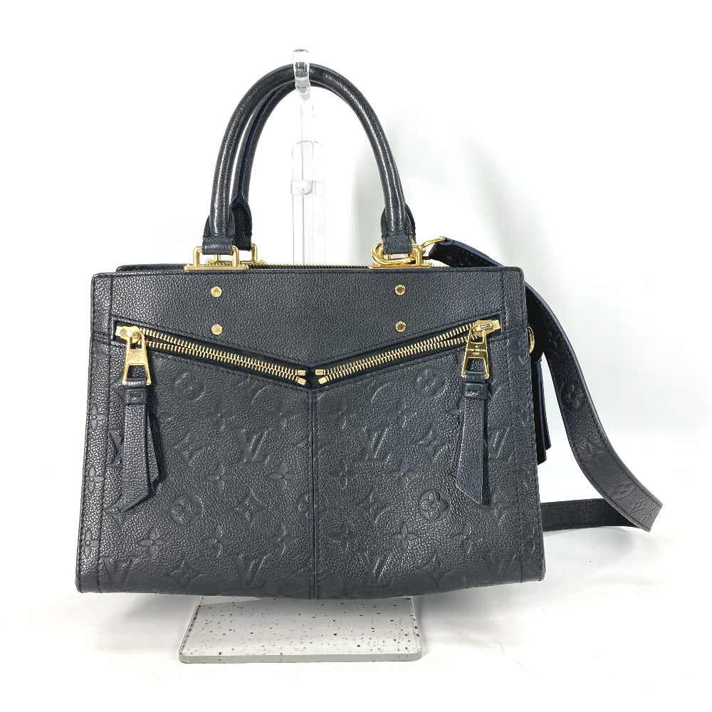 LOUIS VUITTON Handbag M54196 Monogram Ann Platt Leather Navy Monogram Ann Platt Three PM Women Used Authentic