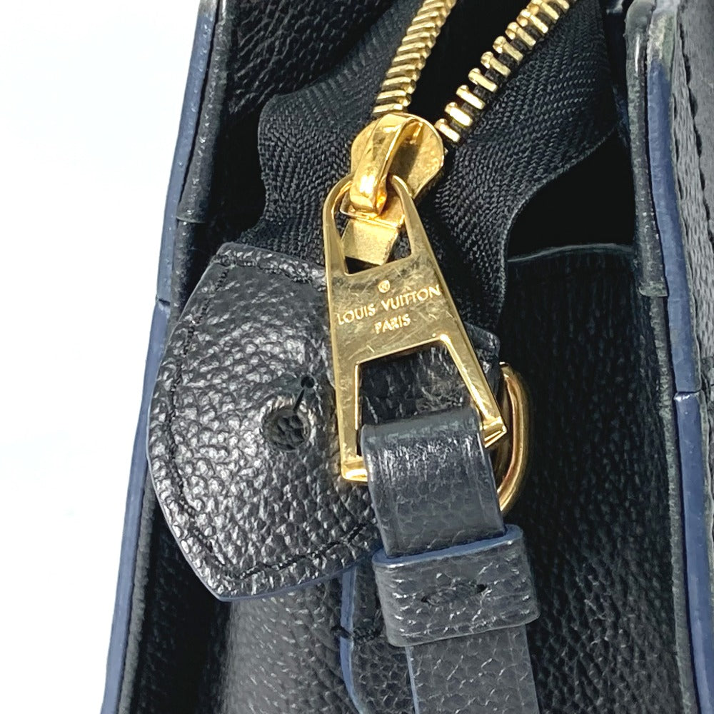 LOUIS VUITTON Handbag M54196 Monogram Ann Platt Leather Navy Monogram Ann Platt Three PM Women Used Authentic