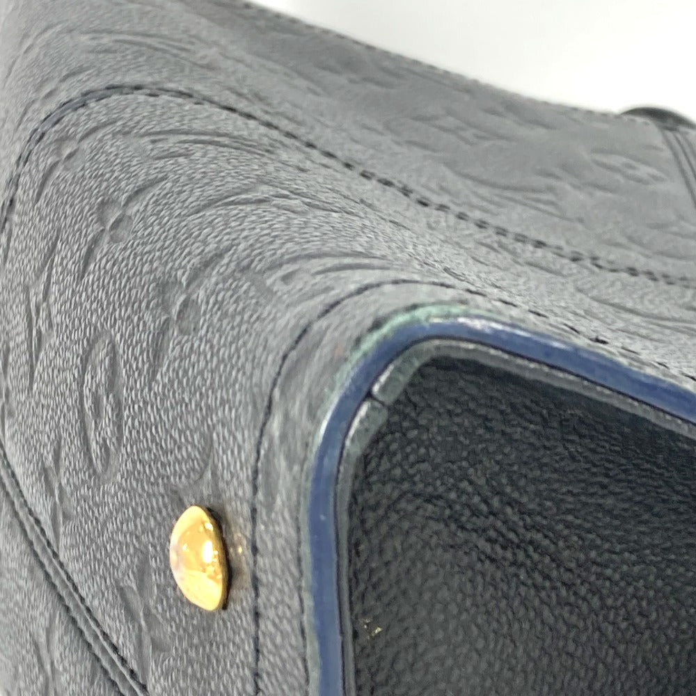 LOUIS VUITTON Handbag M54196 Monogram Ann Platt Leather Navy Monogram Ann Platt Three PM Women Used Authentic