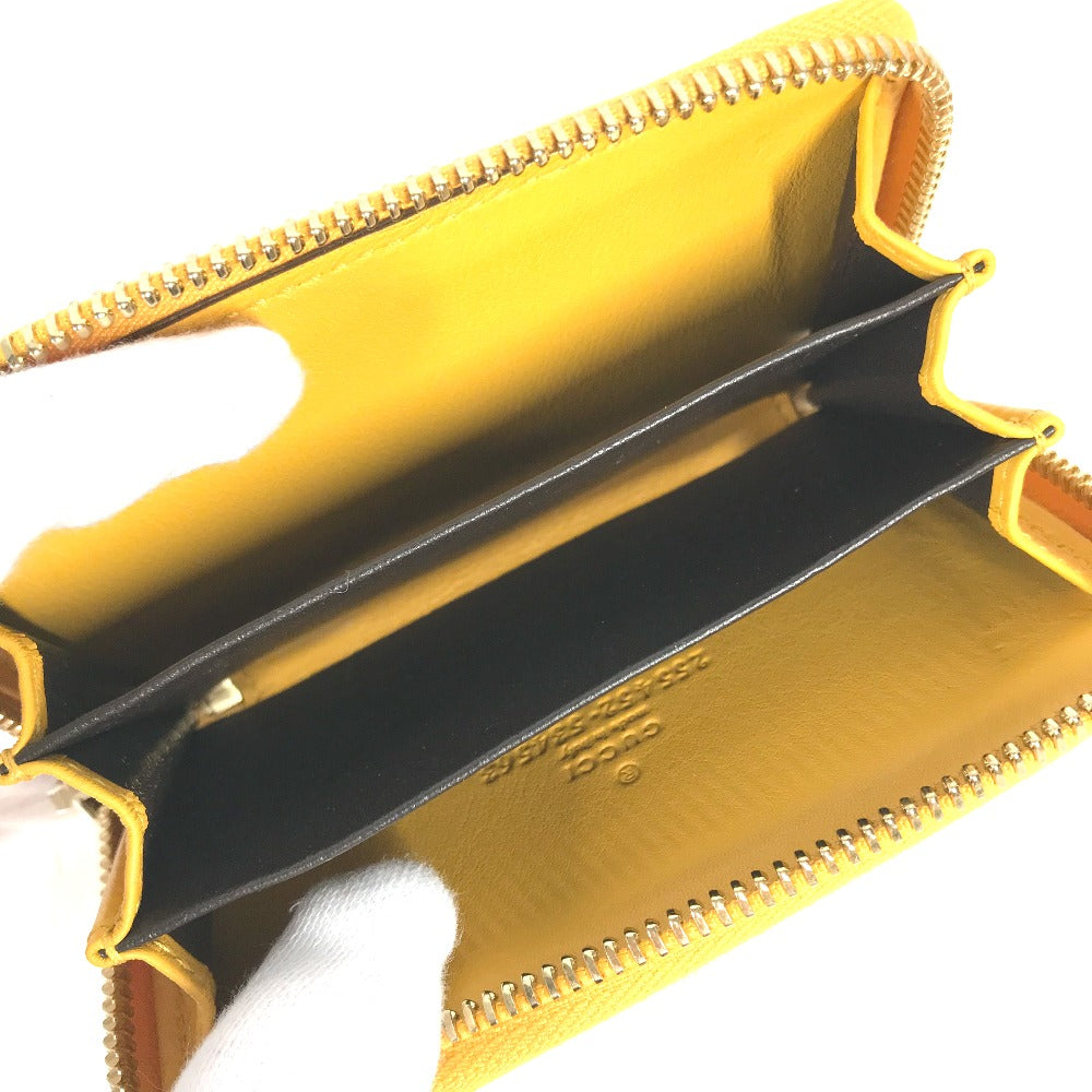 GUCCI Coin case 255452 enamel yellow Sima line Micro Guccisima