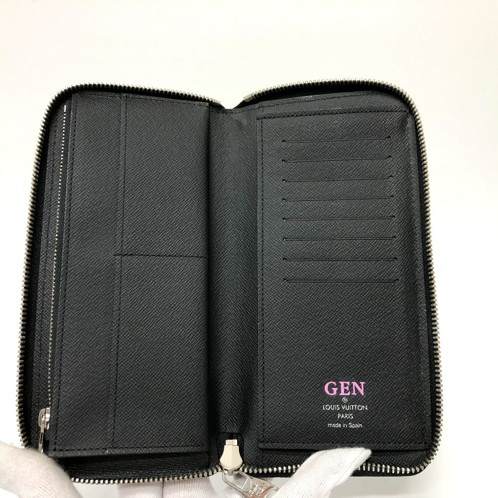 LOUIS VUITTON Long Wallet Purse M60965 Epi Leather black Epi Zippy Wallet Vertical mens Used Authentic