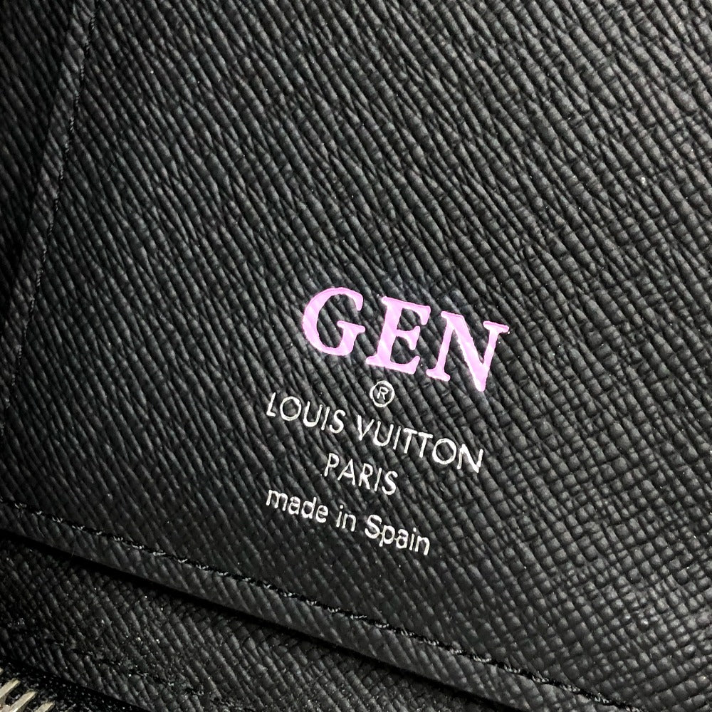 LOUIS VUITTON Long Wallet Purse M60965 Epi Leather black Epi Zippy Wallet Vertical mens Used Authentic