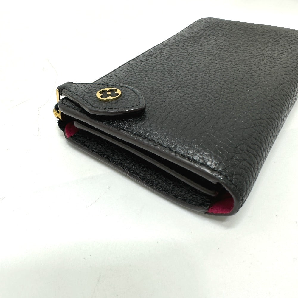 LOUIS VUITTON Long Wallet Purse M63102 Taurillon Clemence Leather black Portefeuille comet