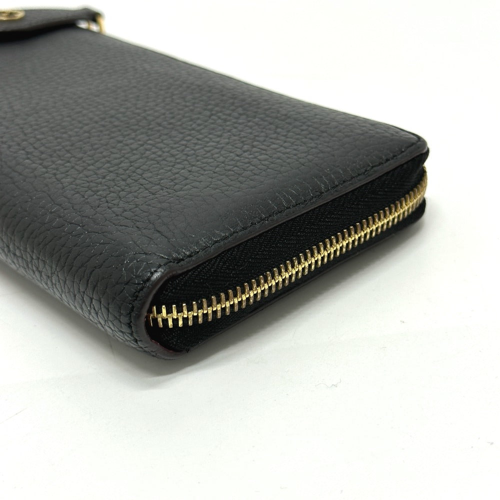 LOUIS VUITTON Long Wallet Purse M63102 Taurillon Clemence Leather black Portefeuille comet