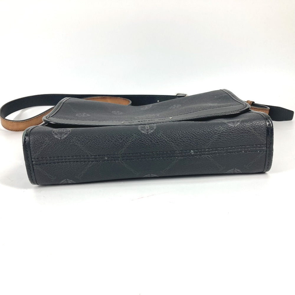 Berluti Shoulder Bag PVC / Leather Black type Crossbody flap Flaneur Small mens Used Authentic